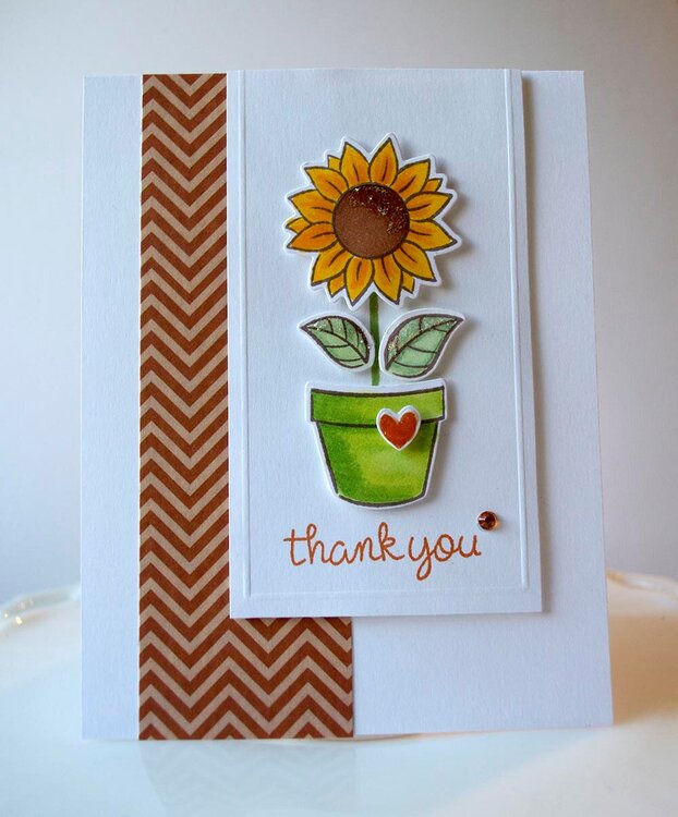 Lawn Fawn &quot;Friendship Grows&quot; Stamps and Die Cutting Template Thank You Card