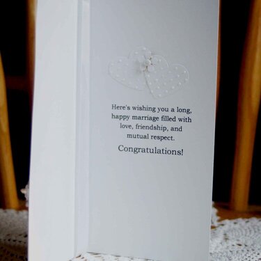 Inside of Wedding Card