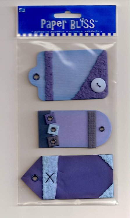 Paper Bliss blue textured tags