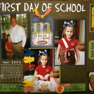 Madison&#039;s 1st Day of Kindergarten Left Side