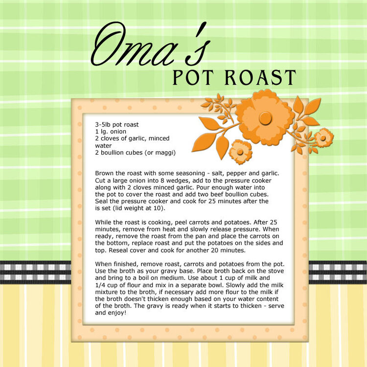 Oma&#039;s Pot Roast