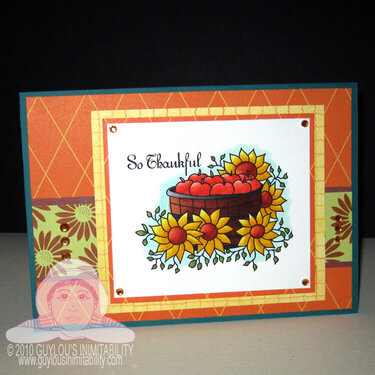 Apple Basket and Sunflower - Thanksgiving card