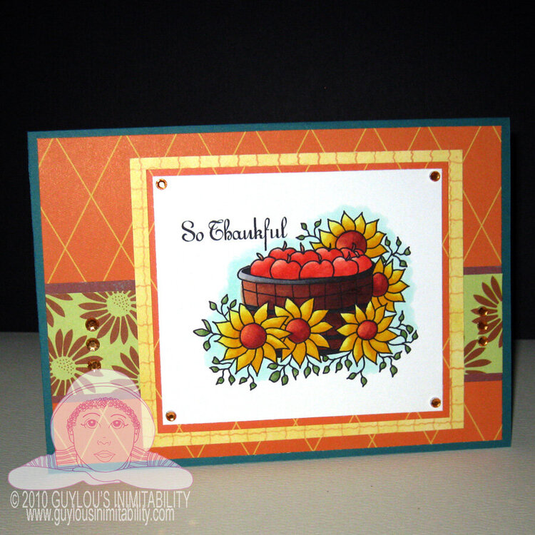 Apple Basket and Sunflower - Thanksgiving card