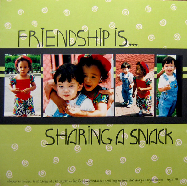 Friendship is... sharing a snack