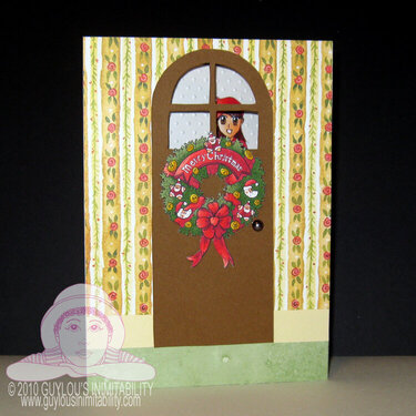 Louise and Wreath - Christmas Card