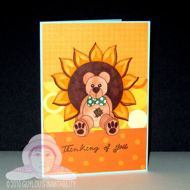 Nounours &amp; Sunflower - Thinking of you card