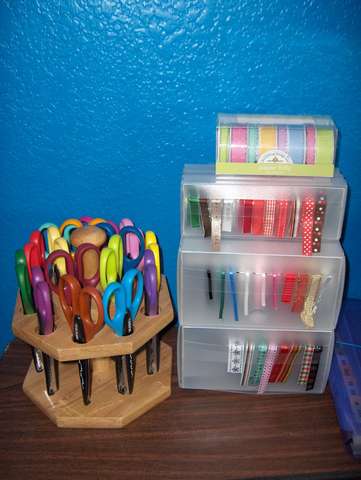 Ribbon and Scissors Storage