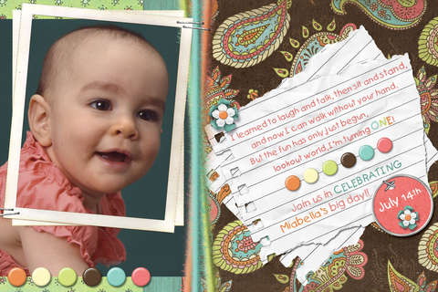 Miabella&#039;s 1st Birthday invite.