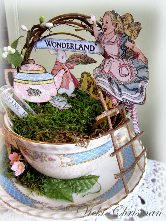 Alice Altered Tea cup