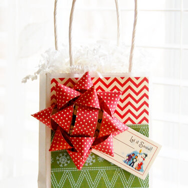Let It Snow Gift Bag &amp; Bow  **October Afternoon**