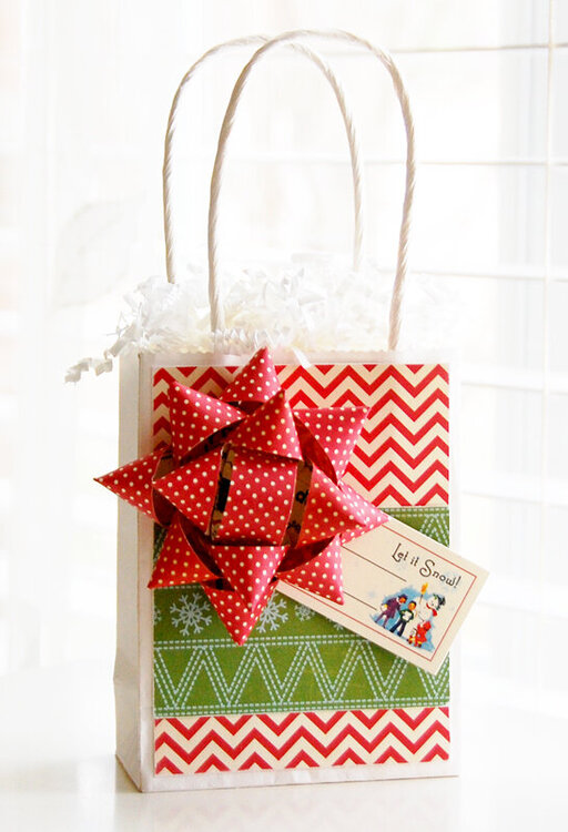 Let It Snow Gift Bag &amp; Bow  **October Afternoon**