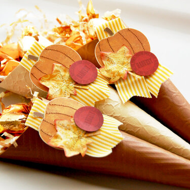 Thanksgiving paper cone favors  **Pink Paislee**