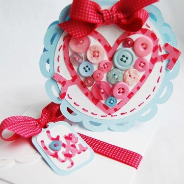 Button Heart Card and Envelope  *Provo Craft*