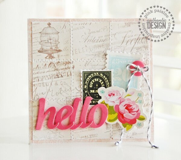 Hello card set  **Pink Paislee**