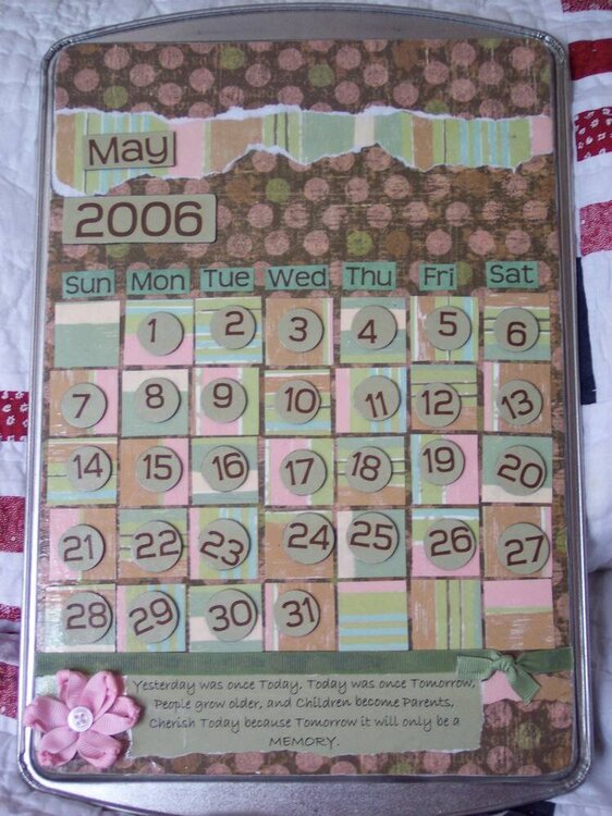 Magnetic Cookie Sheet Calendar