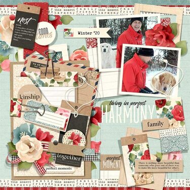 Vintage Digital Scrapbooking Layout Idea