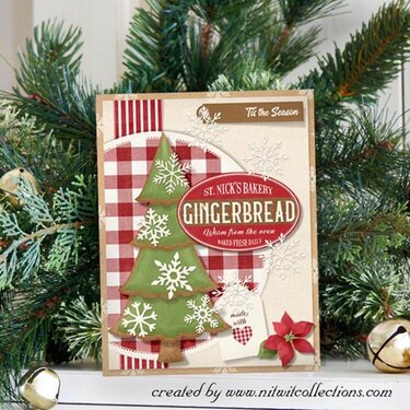 Vintage Christmas Gingerbread Card