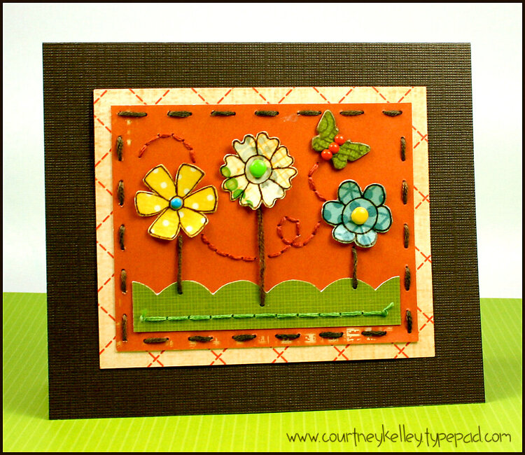 Flowers and a Butterfly Card