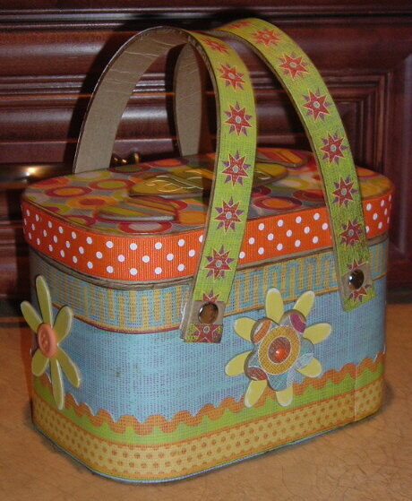 Altered picnic basket - side view