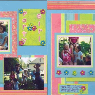 Party Girl layout w/matchbook mini album