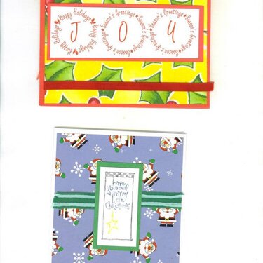 Christmas cards I made for a swap