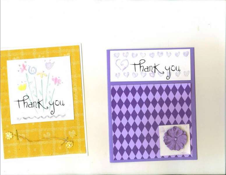 Thank you cards I made for a swap