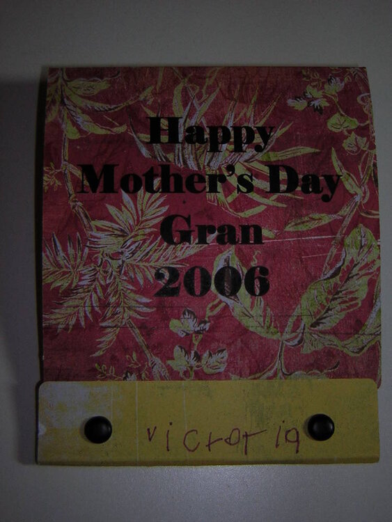Mother&#039;s Day Matchbook for Gran