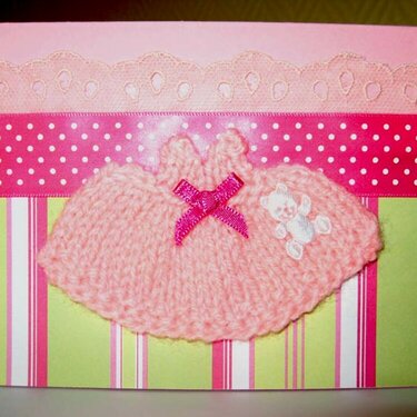 baby knitteddress card