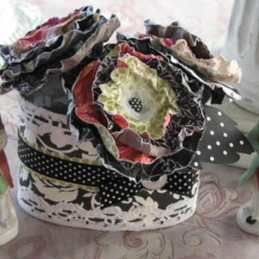 Altered Prima Canister and Paper Flowers
