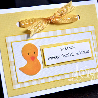 Customized Baby Card - &quot;Welcome Parker Russell Williams&quot;
