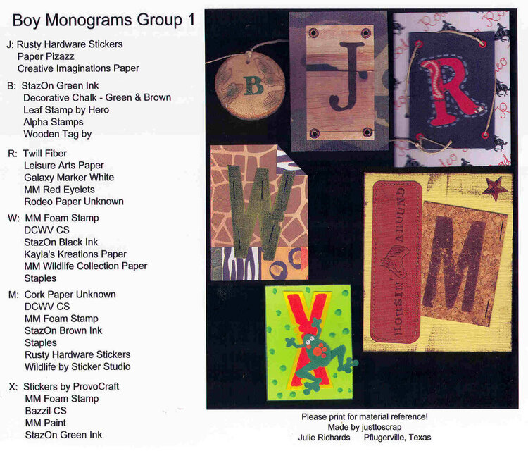 Boy Monograms Group 1