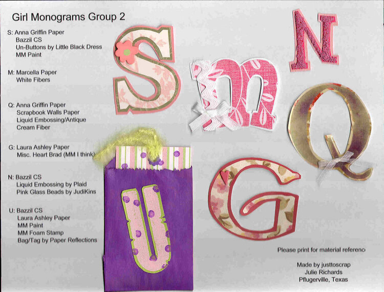 Girl Monograms Group 2