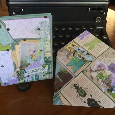Bo Bunny Enchanted Garden greeting card and matching envelope