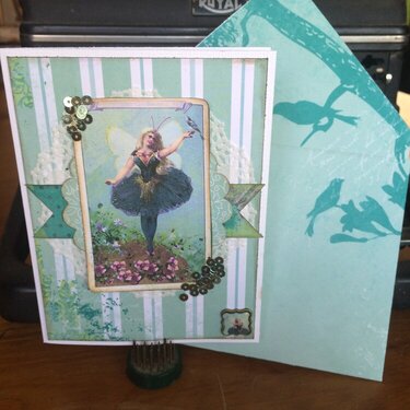 Bo Bunny Enchanted Garden greeting card and envelope
