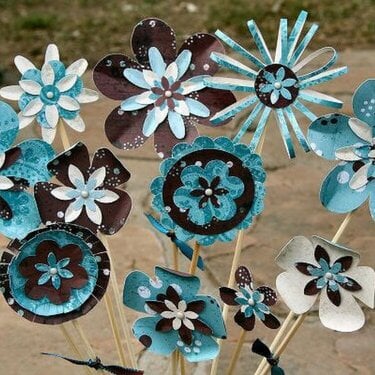 WeR altered paper flowers