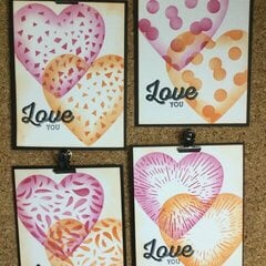 Double stenciled Valentines