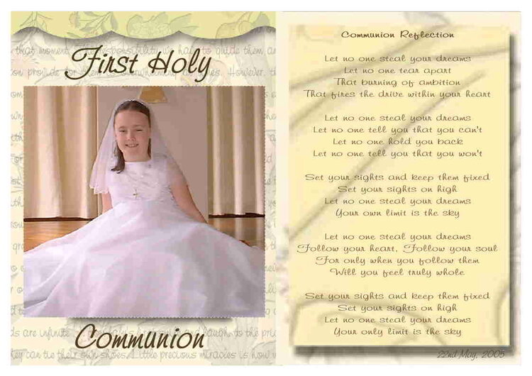 First Holy Communion