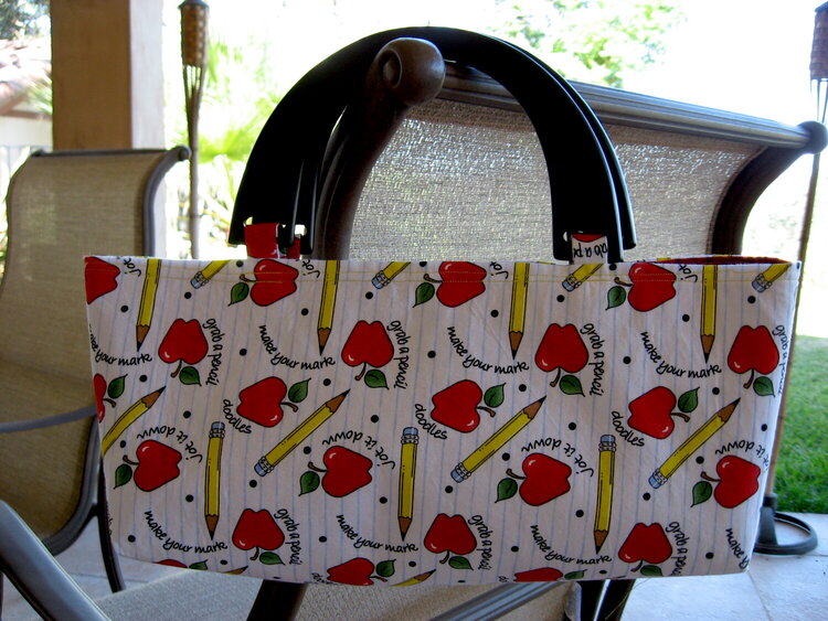 Apple and pencil bag