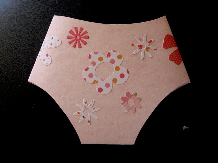back of diaper baby shower card