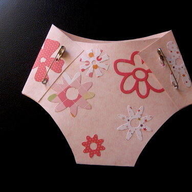 front of diaper baby shower card