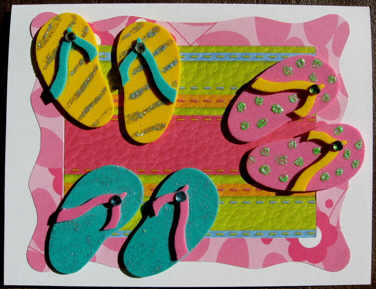 Flip Flop b-day card for MIL