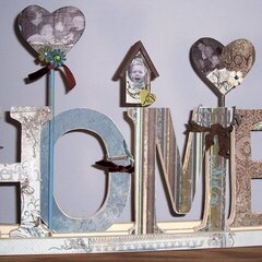 Home (Altered wooden letters)