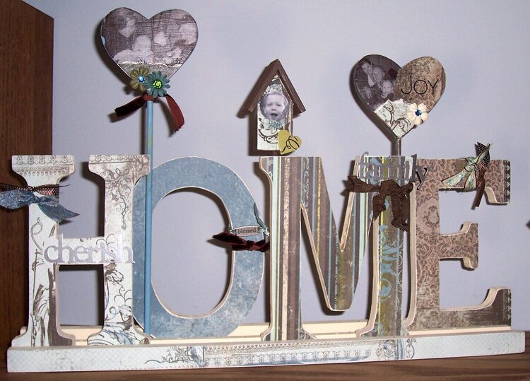 Home (Altered wooden letters)