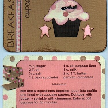 Breakfast Cupcakes - 4x6 Recipe Card
