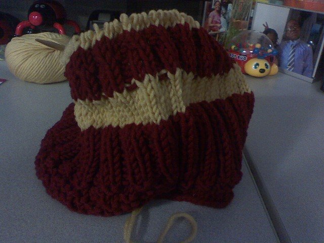 knitting a new hat!