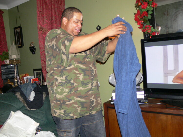bruce christmas gift a robe and slippers