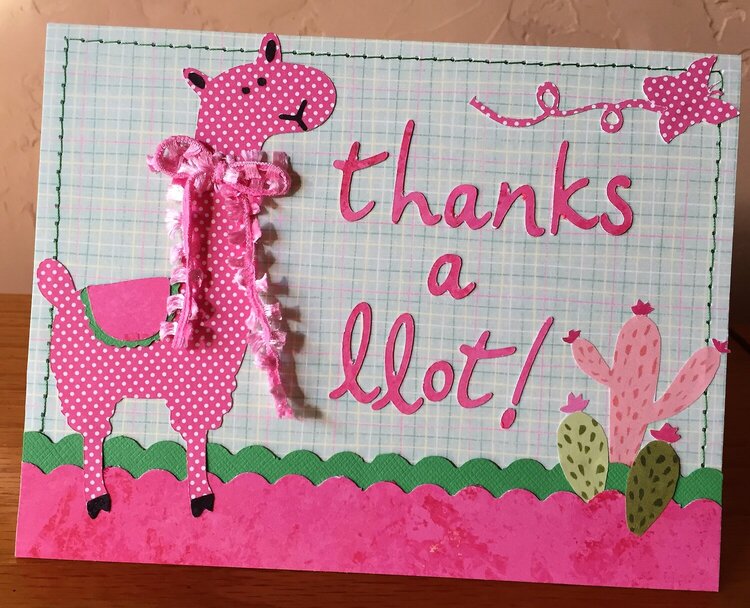 Llama Thank You Card