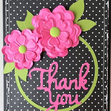 Black and Pink Thank You card