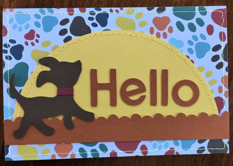 Hello card with dog