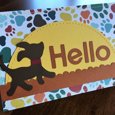 Hello card with dog